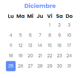 Configuración de un día no laborable
