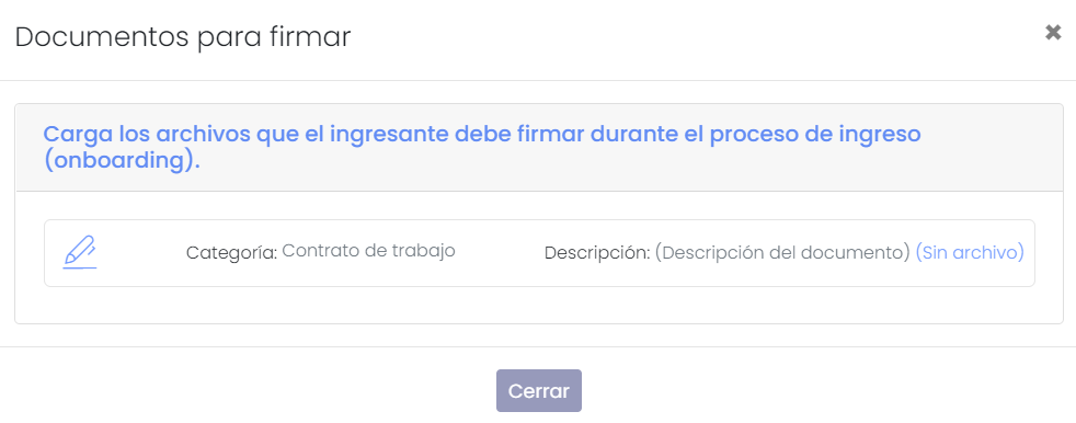 Carga de documentación de onboarding